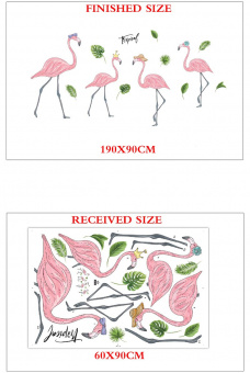 Наклейка интерьерная виниловая "Фламинго", набор