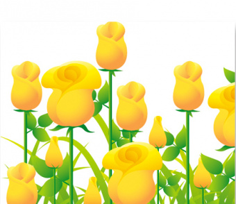 Виниловая наклейка-бордюр "Желтые тюльпаны"