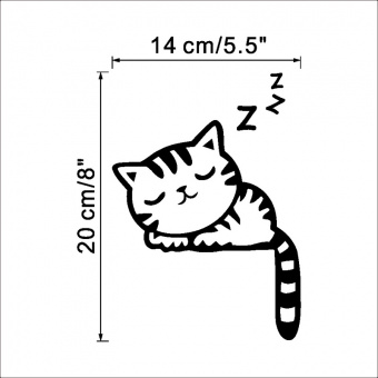 Наклейка виниловая "Спящий кот"