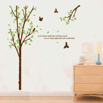 Набор виниловых наклеек "Стильное дерево и птицы"