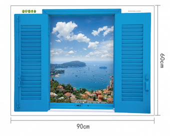 Наклейка виниловая "Вид из окна на море"