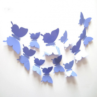Набор 3D стикеров "Классические бабочки цвета лаванды", 12 шт