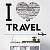 Наклейка интерьерная виниловая "Я люблю путешествия", набор