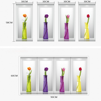 Набор виниловых 3D наклеек "Нишы с тюльпанами"