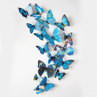 Набор 3D стикеров "Бабочки голубые", 12 шт