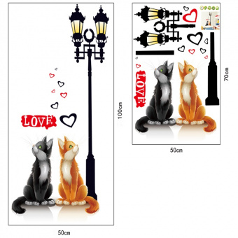 Набор виниловых наклеек "Кошачья любовь"