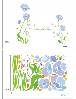 Набор виниловых наклеек "Голубой цветок"