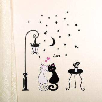 Набор виниловых наклеек "Кошки под луной"