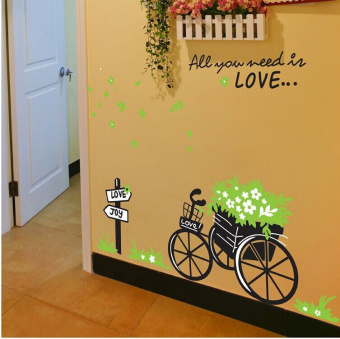 Набор виниловых наклеек "Декоративный велосипед с цветами"